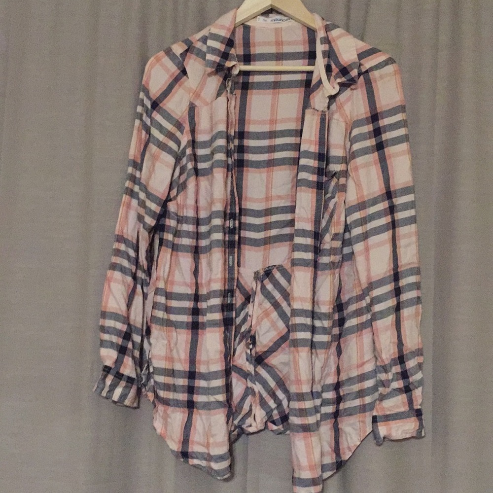 Maurice’s plaid shirt